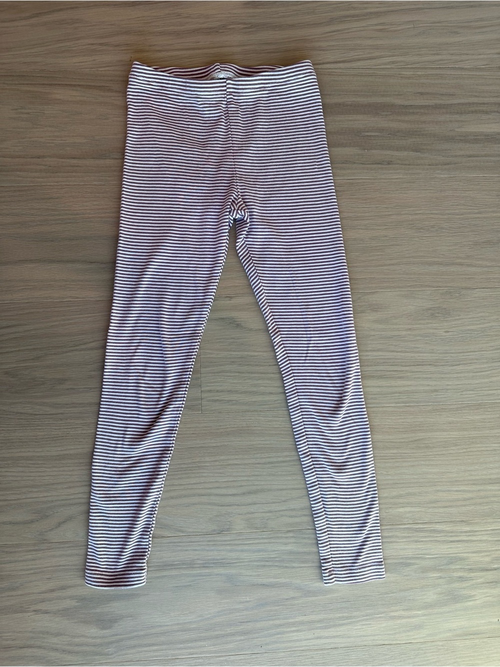 Tea Collection White and Purple Striped Kids Leggings